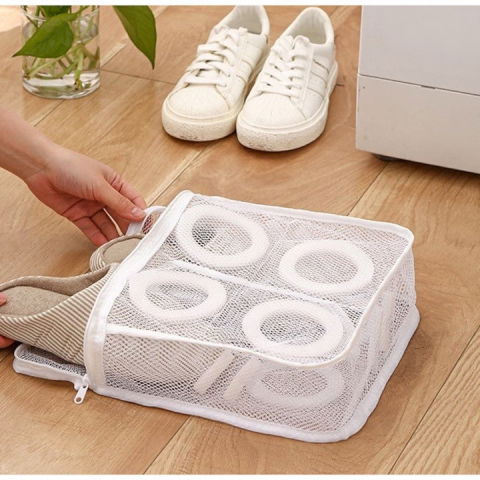 Sac pentru spalare incaltaminte, pentru masina de spalat, 36x30x12 cm, alb [4]