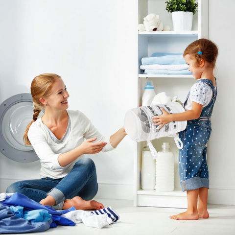 Sac pentru spalare incaltaminte, pentru masina de spalat, 40 x 19 cm, alb [5]