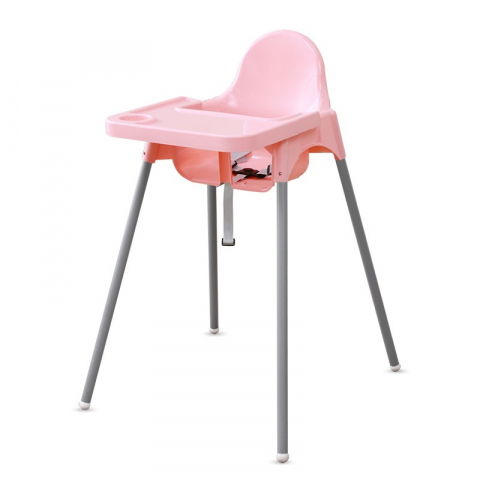 Îngrijire, transport și organizare pentru bebeluși și copii - Scaun de masa, pentru bebelusi si copii 6-36 luni, din plastic/metal, centura in 2 puncte, tava detasabila, 63 x 57 x 85 cm, roz