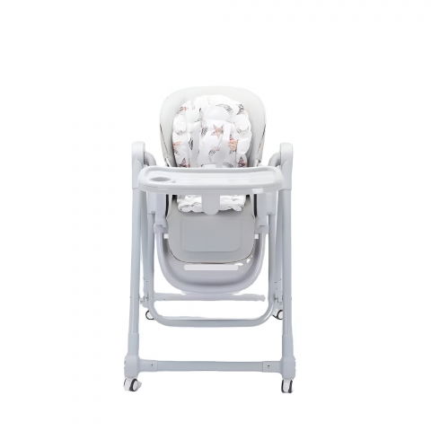 Scaun de masa pentru bebelusi si copii, tavita si husa detasabile, multifuncțional, stabil, centura de siguranta, inaltime ajustabila, spatar reglabil moale, balansoar, de la 6 luni, gri [4]