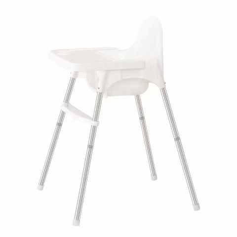 Îngrijire, transport și organizare pentru bebeluși și copii - Scaun de masa telescopic pentru bebelusi si copii, cu suport picioare si centura de siguranta, reglabil pe inaltime, varsta 6-32 luni, alb