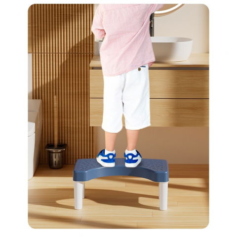 Scaunel wc, tratament impotriva hemoroizilor si constipatiei, scaun inaltator wc copii, suport picioare wc, taburet inaltator pozitia corecta ghemuit pe wc, plastic rezistent, 17x22x38 cm, albastru [5]