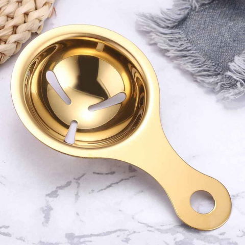 Separator de oua, separa albusul de galbenus, inox, usor de folosit, 14x7.5 cm, auriu [2]