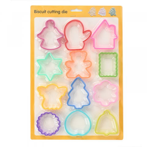 Accesorii și ustensile in bucatarie - Set 12 forme pentru prajituri  material polipropilena, diverse forme, pentru orice ocazie,  adancime 1.6 cm, 23.3 x 33.5 x 1.8 cm, multicolor