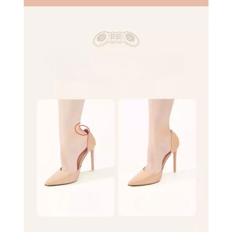 Set 2 branturi cu pernute pentru calcai, suport interior pentru incaltaminte, marime universala, aderent pe piele, crem [3]