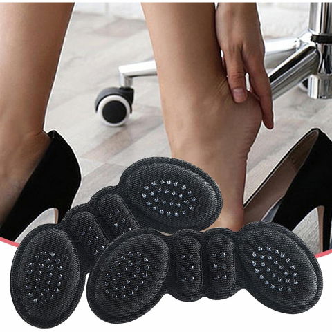 Set 2 branturi cu pernute pentru calcai, suport interior pentru incaltaminte, marime universala, aderent pe piele, negru [5]