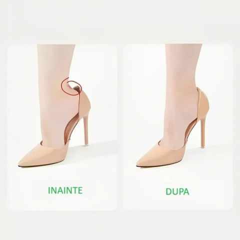 Set 2 branturi cu pernute pentru calcai, suport interior pentru incaltaminte, marime universala, aderent pe piele, roz [6]