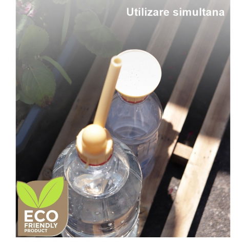 Set 2 capace de sticla pentru irigat florile stropitoare si teava, practic si usor de utilizat, portabil, reutilizabil, 8 x 7.5 cm, galben [4]