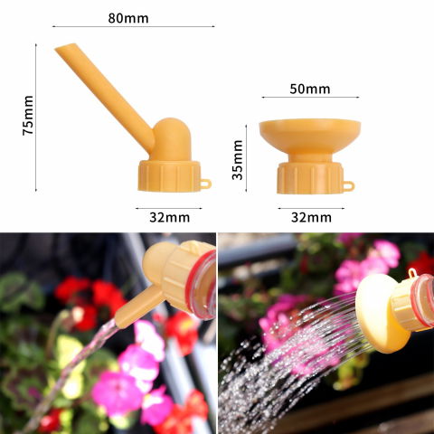 Set 2 capace de sticla pentru irigat florile stropitoare si teava, practic si usor de utilizat, portabil, reutilizabil, 8 x 7.5 cm, galben [5]