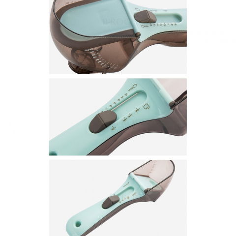 Set 2 cupe gradate pentru bucatarie, cupe de masurat reglabile, ergonomic, confortabil, pentru lichide si solide, volum ajustabil 5-30ml, 30-130ml, culoare albastru [7]