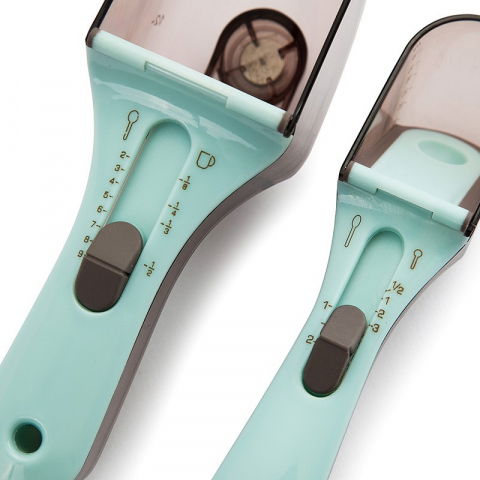 Set 2 cupe gradate pentru bucatarie, cupe de masurat reglabile, ergonomic, confortabil, pentru lichide si solide, volum ajustabil 5-30ml, 30-130ml, culoare albastru [5]