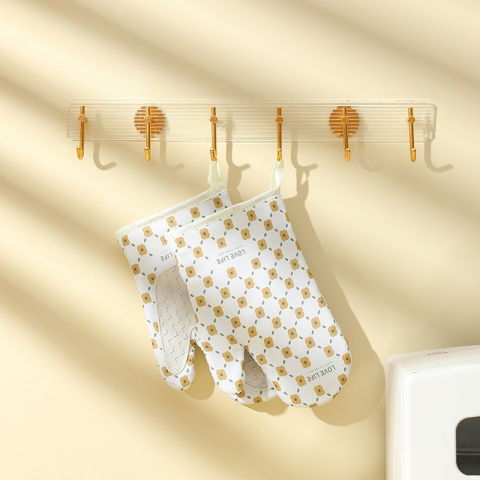 Set 2 manusi cuptor  manusa de bucatarie,  rezistenta 330 grade, textil si cauciuc, 26.5x18 cm, alb [9]