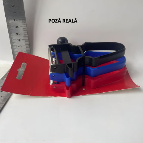 Set 3 accesorii de decojire, razuire si feliere, pentru legume si fructe, negru-rosu-albastru [1]