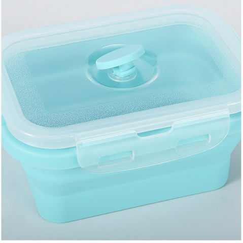 Set 3 caserole pliabile  din silicon, rezistenta la temperaturi ridicate, usor de depozitat si curatat, 350/500/800 ml, utilizare in cuptorul cu microunde, albastra [3]