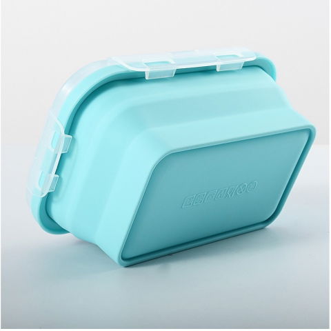 Set 3 caserole pliabile  din silicon, rezistenta la temperaturi ridicate, usor de depozitat si curatat, 350/500/800 ml, utilizare in cuptorul cu microunde, albastra [2]