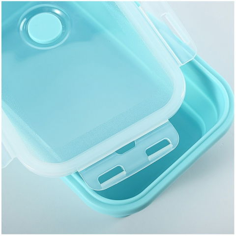 Set 3 caserole pliabile  din silicon, rezistenta la temperaturi ridicate, usor de depozitat si curatat, 350/500/800 ml, utilizare in cuptorul cu microunde, albastra [1]