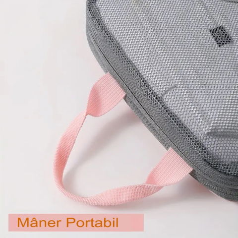 Set 3 genti de calatorie  pentru depozitare, compresibile, 3 dimensiuni, mic, mediu, mare, impermeabile, fermoar dublu, roz [7]