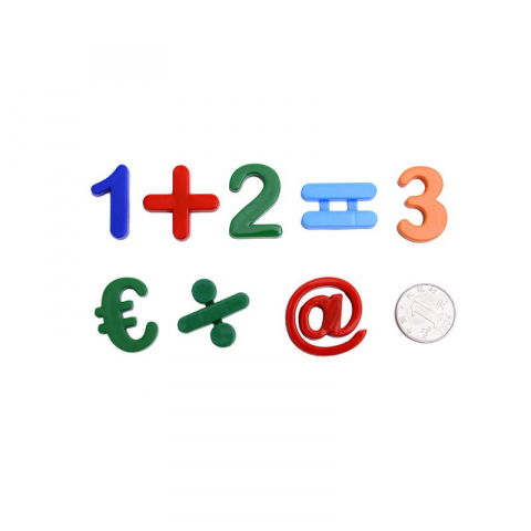 Set 37 cifre si simboluri, magnetice, pentru frigider, din plastic, +3 ani, 13 x 18 x 14 cm, multicolor [4]