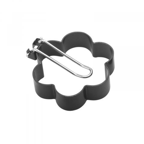 Set 4 forme pentru ou  din otel, strat antiaderent, diametru 7.5 cm, cu maner din abs, negru [3]