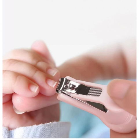 Set 4 piese ingrijire unghii bebelusi, din abs+otel inoxidabil, cutie de depozitare tip bufnita, de la 0 luni, 11.5 x 5 x 11.5 cm, roz [4]