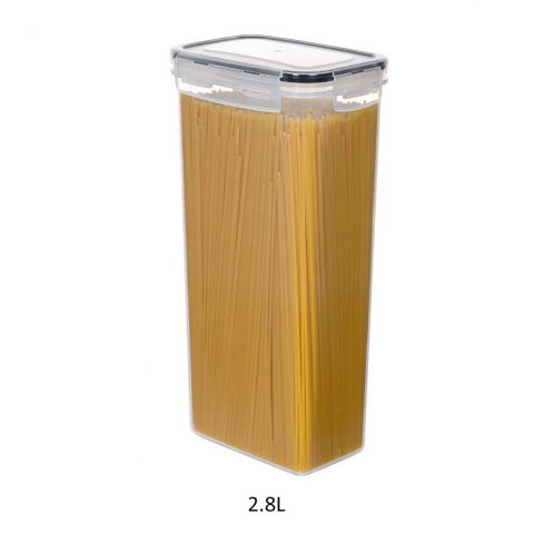 Set 4 recipiente din plastic, pentru alimente/obiecte, inchidere ermetica, 4 x 2.8l, transparent [6]