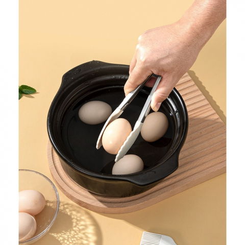 Set 4 ustensile de bucatarie, din silicon+inox, termorezistente, antiaderente, 20 x 15 x 4 cm, alb ivory [3]