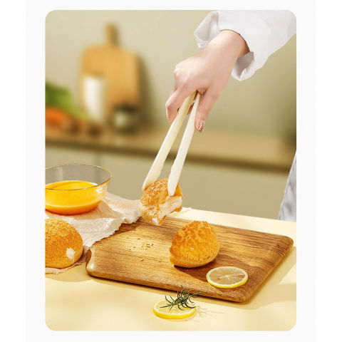 Set 4 ustensile de bucatarie, pentru copii, din silicon, termorezistente, design animat, 13 x 24 x 5 cm, bej [2]