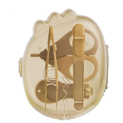 Îngrijire, transport și organizare pentru bebeluși și copii - Set 4in1 de ingrijire unghii pentru bebelusi, cutie de depozitare dinozaur transparent, 0-6 ani, 11.5 x 9 x 3 cm, bej