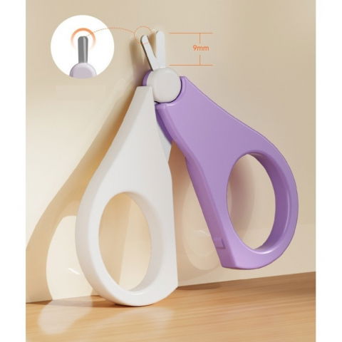 Set 4in1 de ingrijire unghii pentru bebelusi, cutie de depozitare texturata, 0-6 ani, 13.6x8x2 cm, mov [5]