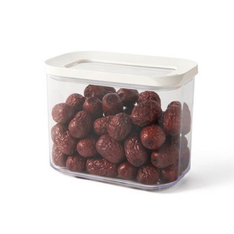 Set 5 cutii de depozitare alimente, capac alb, din abs+silicon, 23 x 15 x 27 cm, transparent [5]