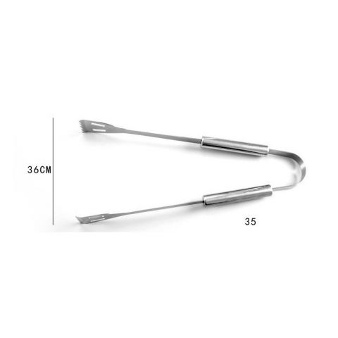 Set 5 ustensile pentru gratar, din otel inoxidabil, geanta oxford, argintiu [7]