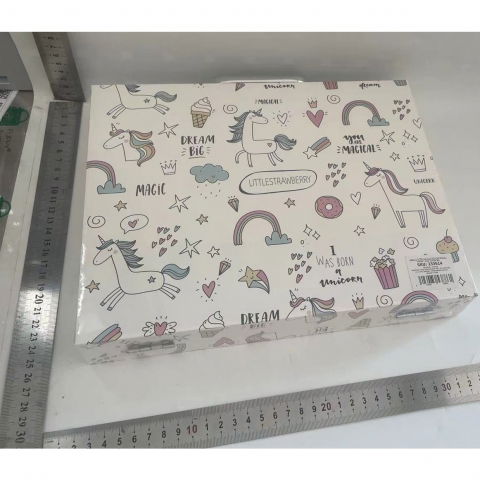 Set 53 piese pentru desen si pictura, tip servieta, model unicorni, 30 x 24 x 5.4 cm, multicolor [8]