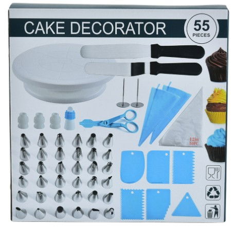 Set 55 piese ustensile pentru ornare prajituri, din plastic si otel inoxidabil, multicolor [4]