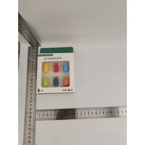 Set 6 accesorii pentru pahare, pentru petreceri/cocktailuri, din silicon, model ananas, multicolor [6]