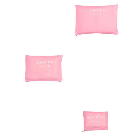 Set 6 genți de calatorie, pentru depozitare, impermeabile, organizator, multifuncționale, design cu plasa, pliabile, fermoar, dimensiuni diferite, roz [3]