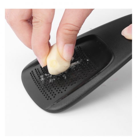 Set 6 in 1 mini ustensile bucatarie  taietor pizza, cutit, curatator, razatoare, desfacator, presa usturoi, manere din abs, lame ascutite din otel inoxidabil, 7.1 x 12.9 x 4.8 cm,  negru [7]