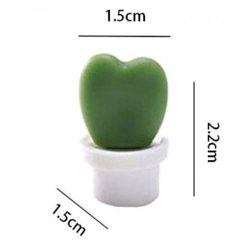 Set 6 magneti de frigider, model cactusi in ghiveci, din abs si magnet, verde/alb [1]