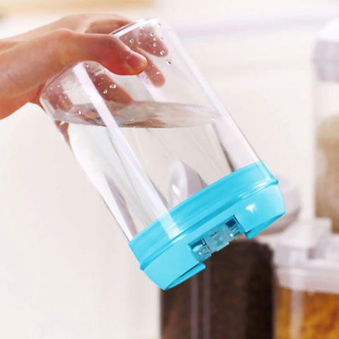 Set 7 cutii de depozitare alimente, 2 x 500ml, 2 x 800ml, 2 x 1200ml, 1 x 1900 ml, capac albastru, din pp+pet, inchidere ermetica, transparent [2]