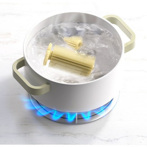 Set 7 piese de spalat/uscat biberoane, portabil, peri de silicon, pentru tetine, suzete, biberoane, paie, cutie inclusa, 16.8 x 12 x 5 cm, model catel, albastru [4]