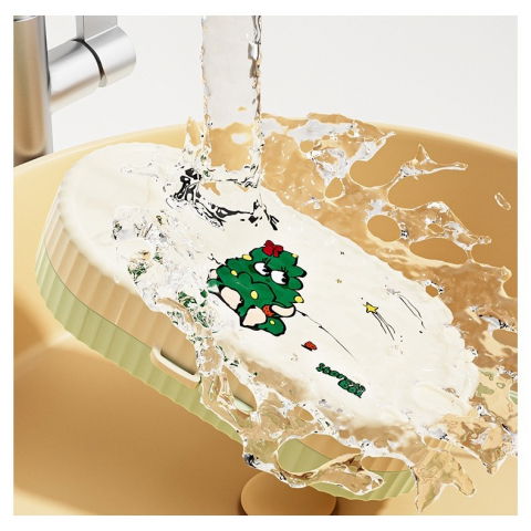 Set 7 piese de spalat/uscat biberoane, portabil, peri de silicon, pentru tetine, suzete, biberoane, paie, cutie inclusa, 20 x 9.5 cm, verde [2]