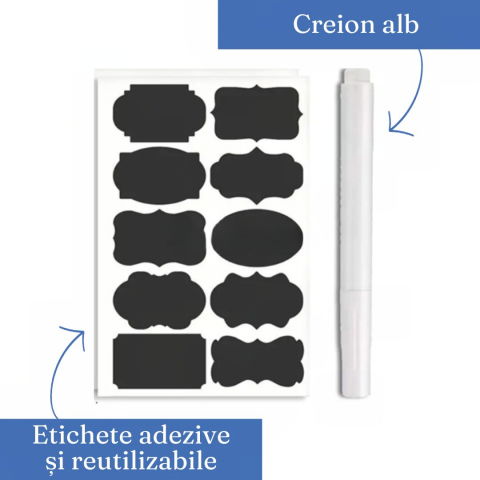 Set 7 recipiente organizare alimente, inchidere etansa, etichete reutilizabile, cupe masurare, 4 dimensiuni diferite, din plastic dur, transparent [3]