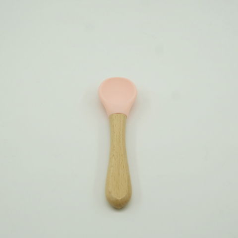 Set 8 piese diversificare bebelusi si copii din silicon  baveta, farfurie compartimentata cu ventuza, bol cu ventuza, tacamuri din lemn si silicon, cana pentru gustari, fara alergeni, roz [5]