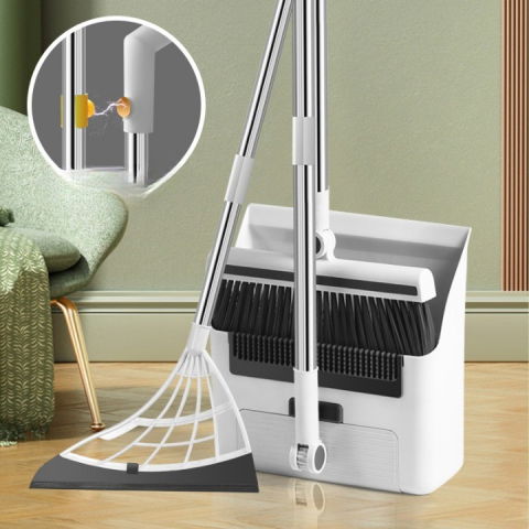 Set curatenie 3 in 1 matura faras si razuitor, matura cu perii moi, faras cu sistem de inchidere, cu razuitor de podea, alb [7]