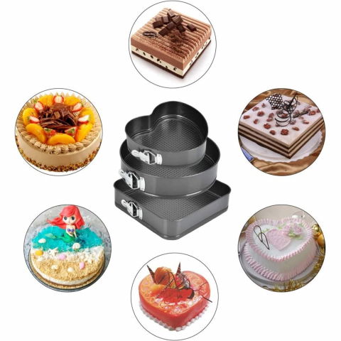 Set de 216 piese de copt pentru prajituri, 3 tavi de copt, nivelator, forme cupcake, pos pentru ornat cu 7 capete, feliator tort, din otel inoxidabil, multicolor [6]