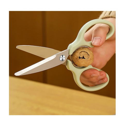 Set foarfeca pentru bucatarie  curatator legume tip suport, multifunctional, spargator nuci, material abs si otel inoxidabil, maner ergonomic, 16.8 x 7.8 x 1 cm, verde [1]