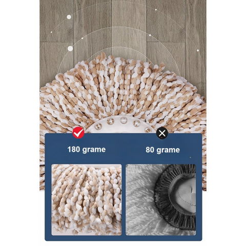 Set galeata si mop rotativ 360°, cu dubla actiune centrifuga, pentru uz casnic, maner din otel inoxidabil telescopic, 2 capte din bumbac, 46x27x29 cm, roz [4]