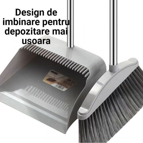 Set matura, faras cu coada si matura silicon, pentru uz casnic, plastic/otel, gri, 90 x 72 x 100 cm [3]