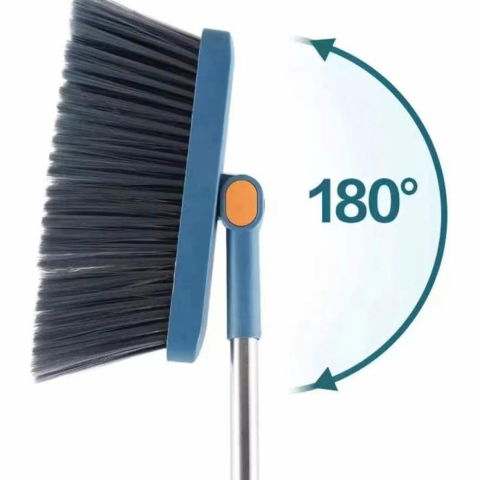 Set matura si faras cu coada cu dinti de pieptene pentru curatare matura, rotativ, pliabil, detasabil, otel inoxidabil si polipropilena, albastru [5]