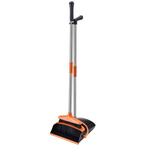 Maturi, Perii, Mopuri si Galeti - Set matura si faras cu coada, pentru uz casnic, plastic/otel, portocaliu/negru, depozitare verticala, 26x25.5x83 cm