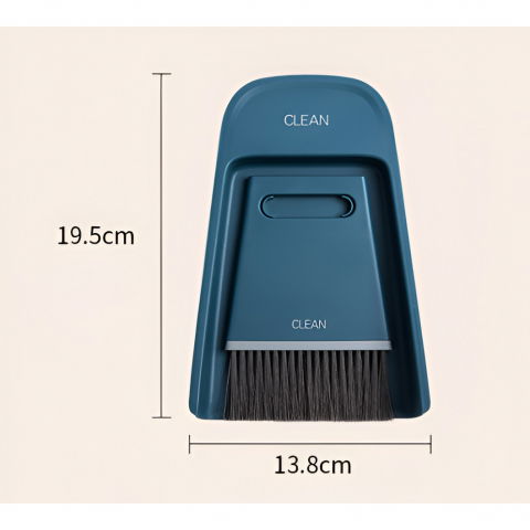 Set mini matura si faras, uz casnic, doua perii, pentru birou, bucatarie, casa, 19.5x13.8x3.6 cm, albastru [2]